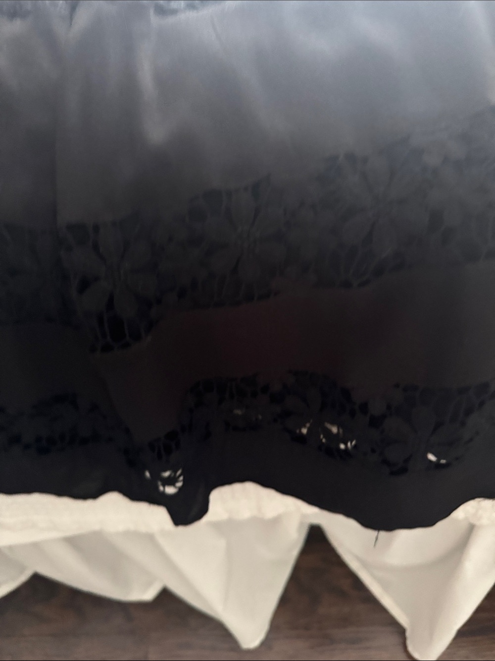 INC International Concepts Black Lace-Trim Maxi Skirt lined - Picture 3 of 5